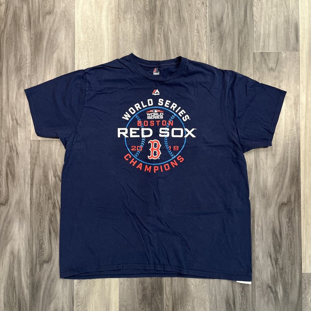 Boston Red Sox MLB Men's Size XXL Blue World Series Champions 2018 100% Cotton